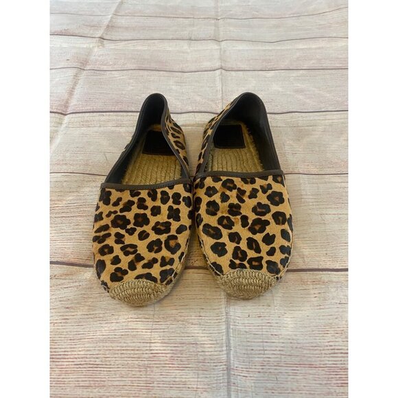 Tory Burch Women's Pony Hair Leopard Oscelot Espadrille Flats - 9 1/2 - Picture 2 of 10